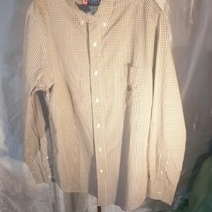 Chaps Men's Beige Checkered Button Down Shirt
